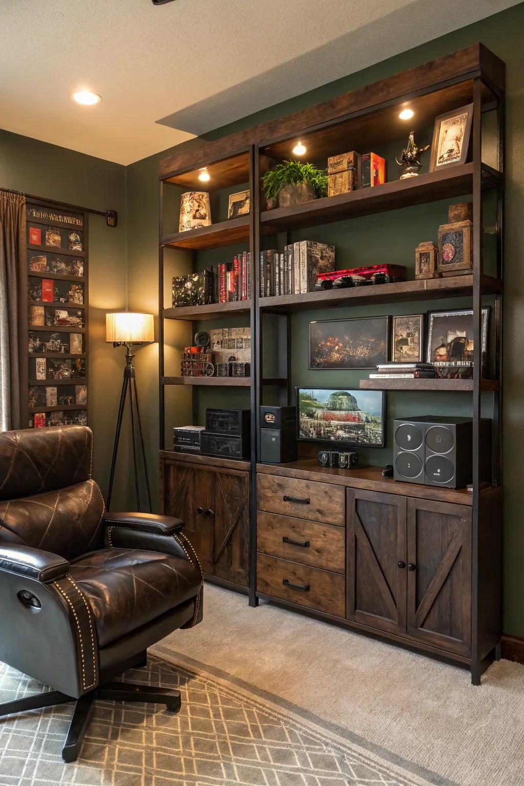 Add a personal touch with a display of your prized gaming collectibles. 🎮📦 #GamingCollection #DisplayIdeas