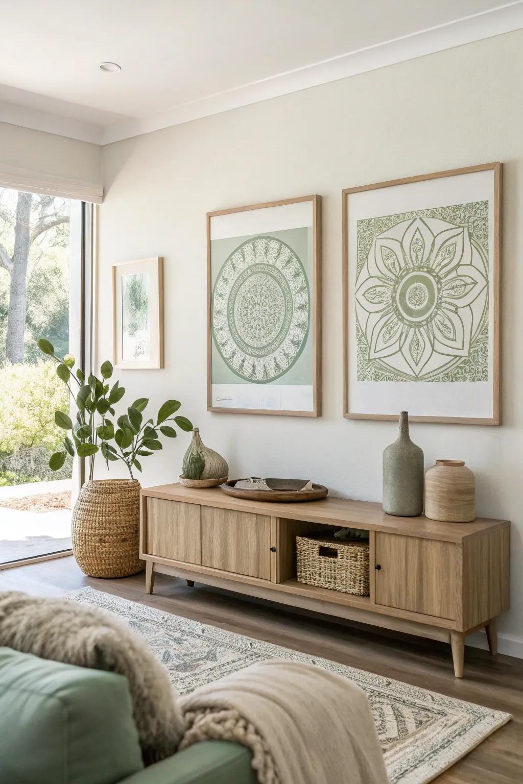 Achieve harmony with symmetrical wall decor that soothes the soul. 🛋️ #Symmetry #InteriorDesign