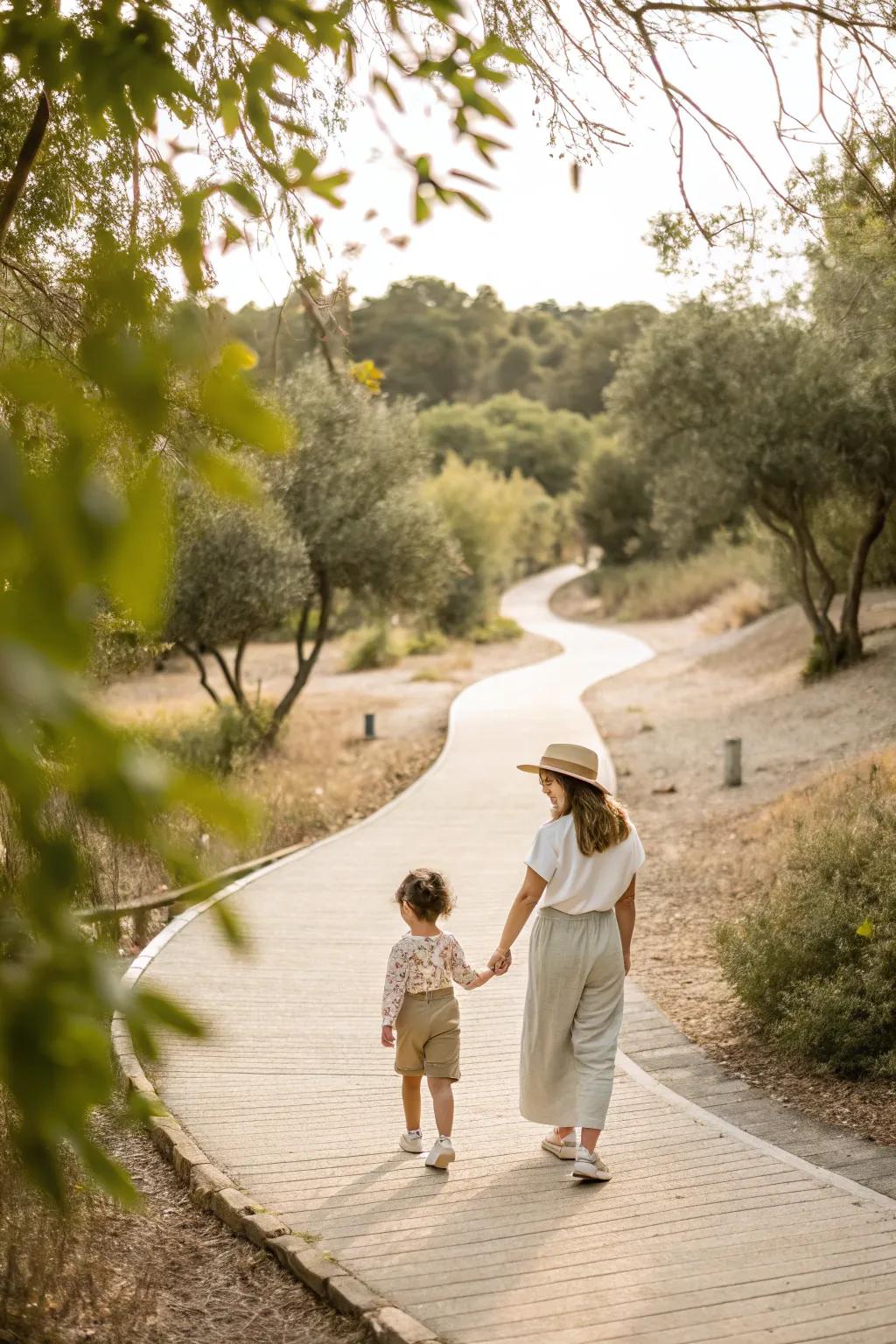 Take a walk with mom through nature's beauty and enjoy peaceful moments together.