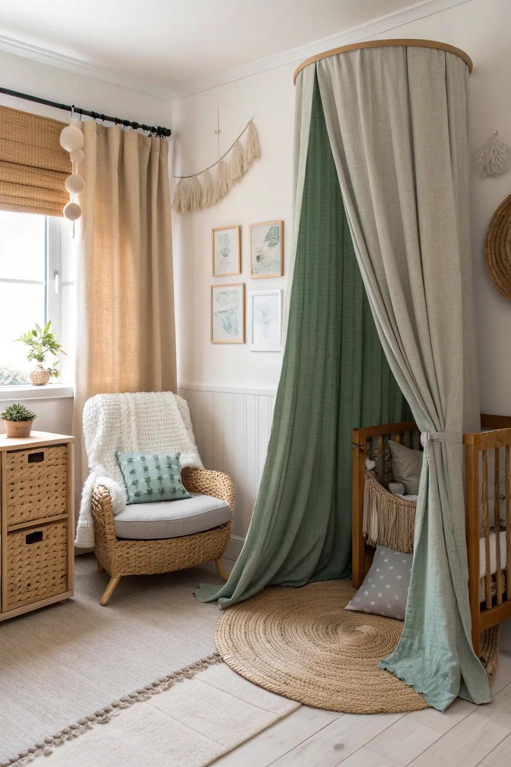 Privacy curtains transform your nursing room into a personal sanctuary. #PrivacyMatters #HomePrivacy #ComfortZone