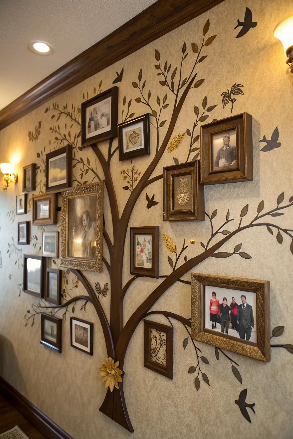 Celebrate family memories with a photo frame wall tree that adds warmth and love to your home.