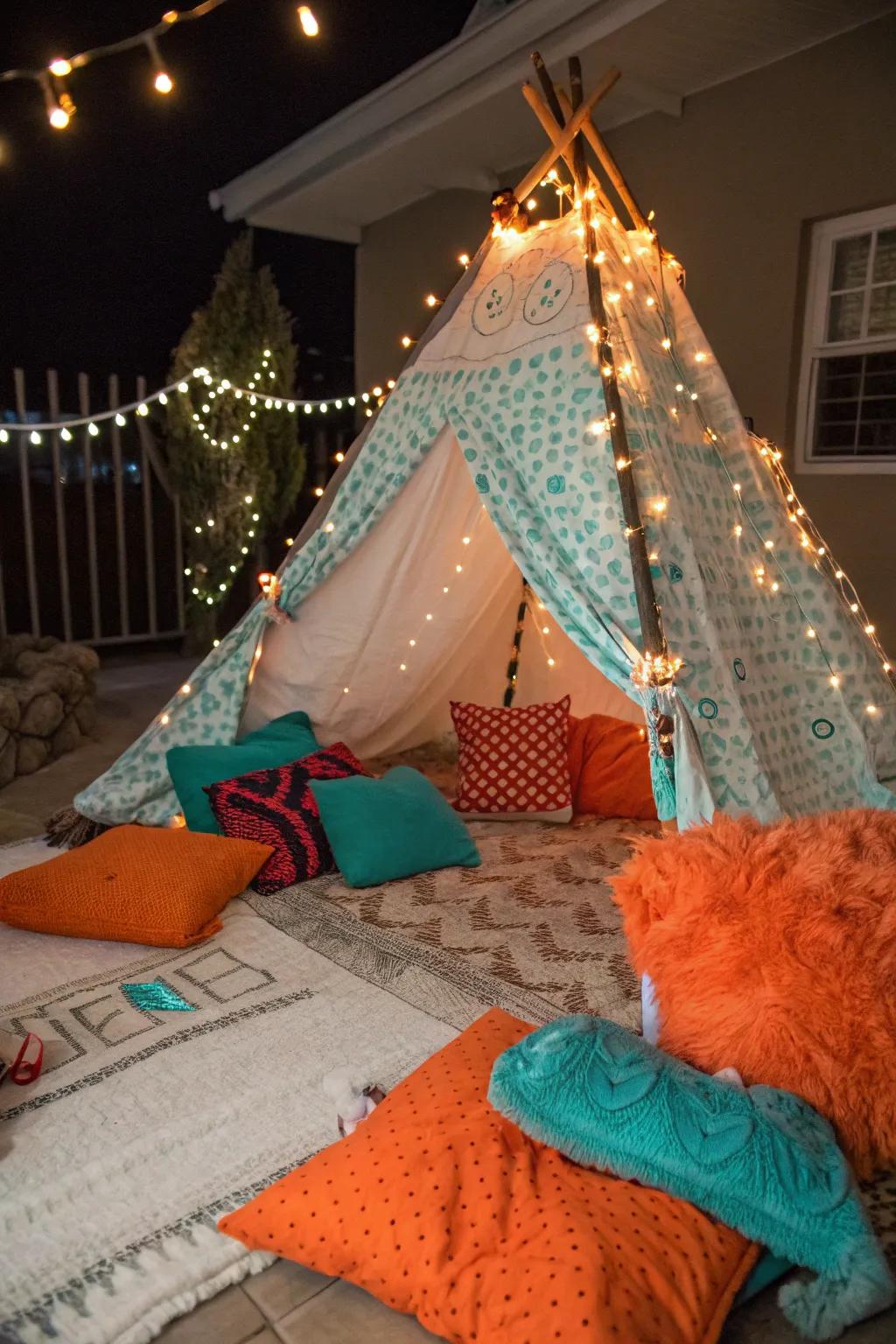 Create your own magical retreat with a cozy blanket fort.