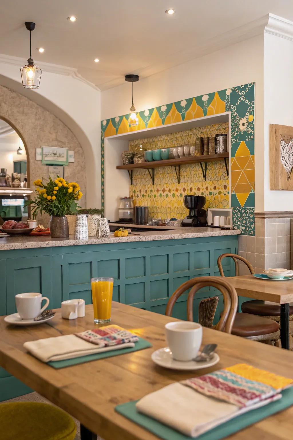 Colorful accents can bring your coffee bar to life, reflecting your unique style.