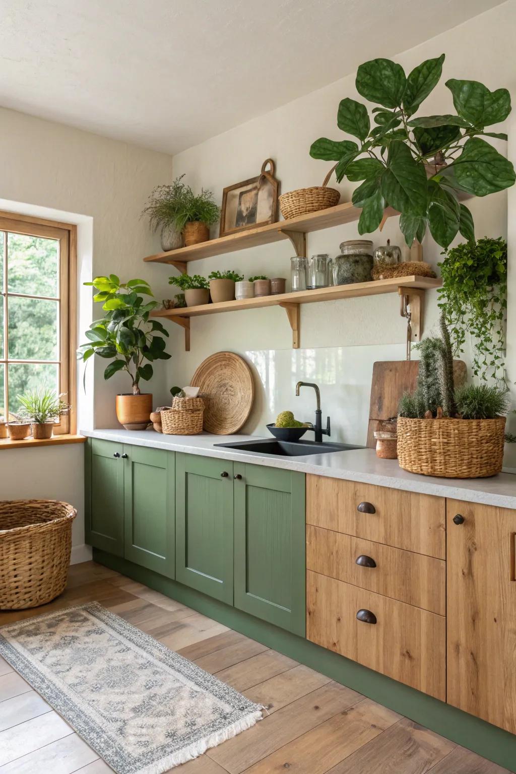 Breathe life into your kitchen with the addition of lush indoor plants.