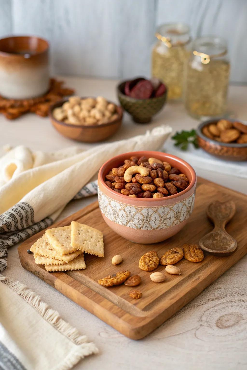 Spice up your board with masala nuts, a bold and crunchy treat that's simply addictive.