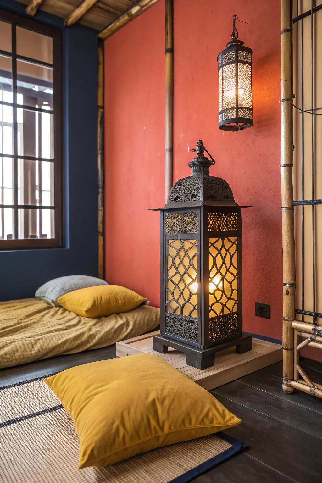 Create a warm glow with soft lighting for a welcoming ambiance.