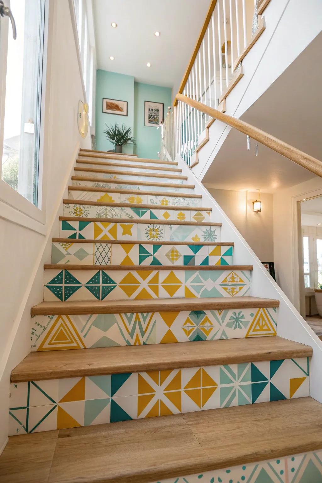 Geometry meets elegance in this captivating staircase design. #GeometricDesign #PlayfulElegance