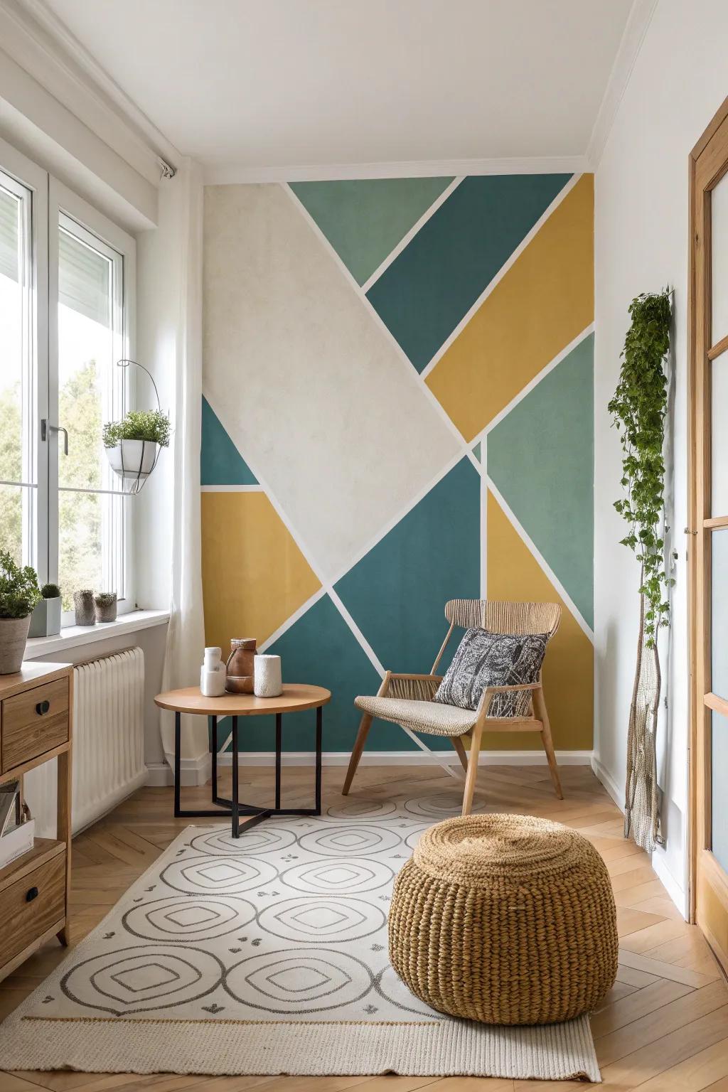 Energize your home with dynamic geometric wall wraps.