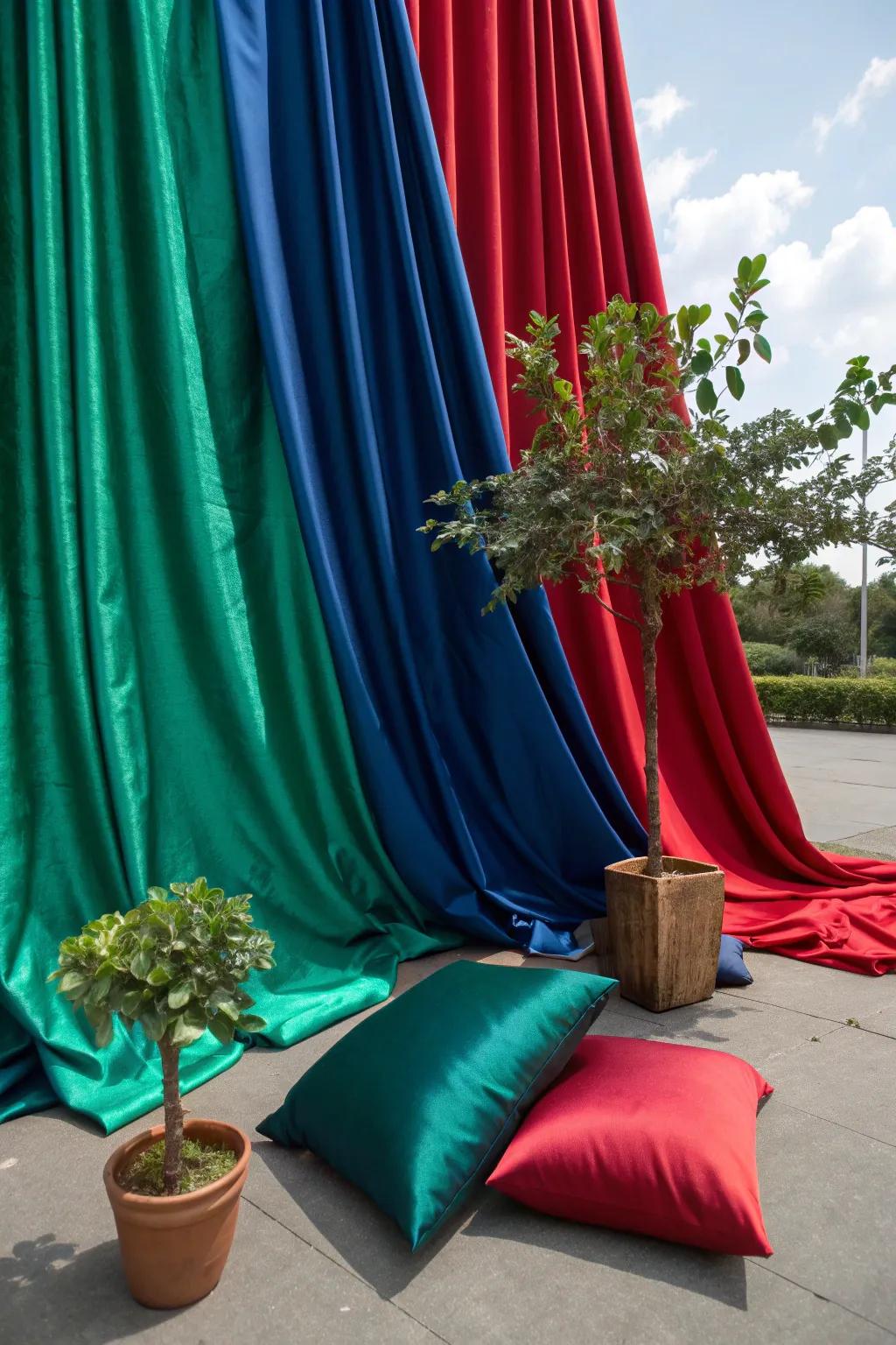 Add a splash of color to your space with vivid drapes that energize and inspire. 🎨 #BoldColors #CreativeSpaces