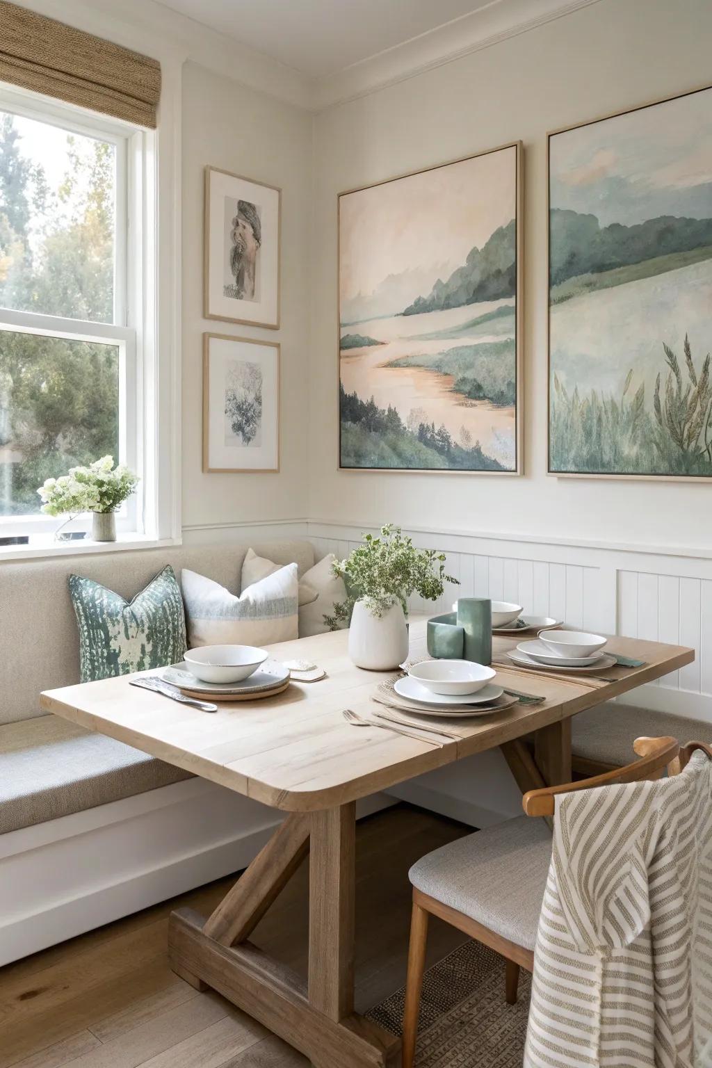 Make a statement with artwork that elevates your space. 🎨 #ArtInHome #KitchenDesign