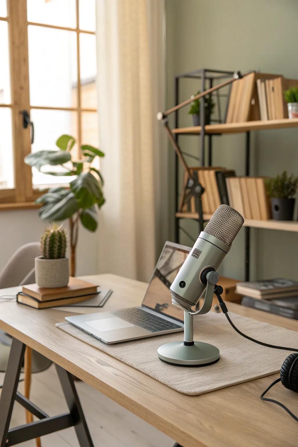 Capture pristine audio with professional-grade microphones in your studio.