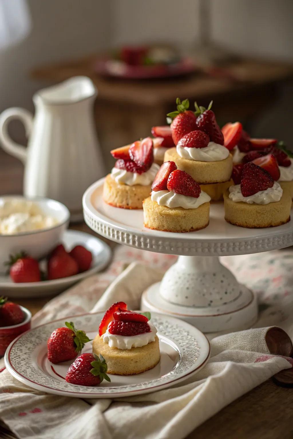 Delicious meets delightful with a strawberry shortcake centerpiece. 🎂