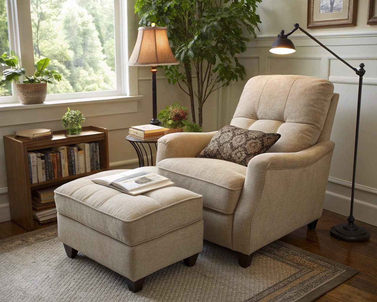 Choose seating that provides ergonomic support for long reading sessions.