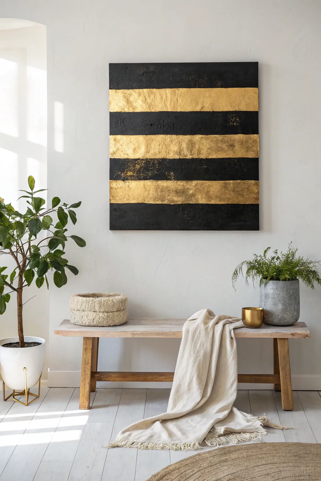 15+ Stunning Black and Gold Painting Ideas