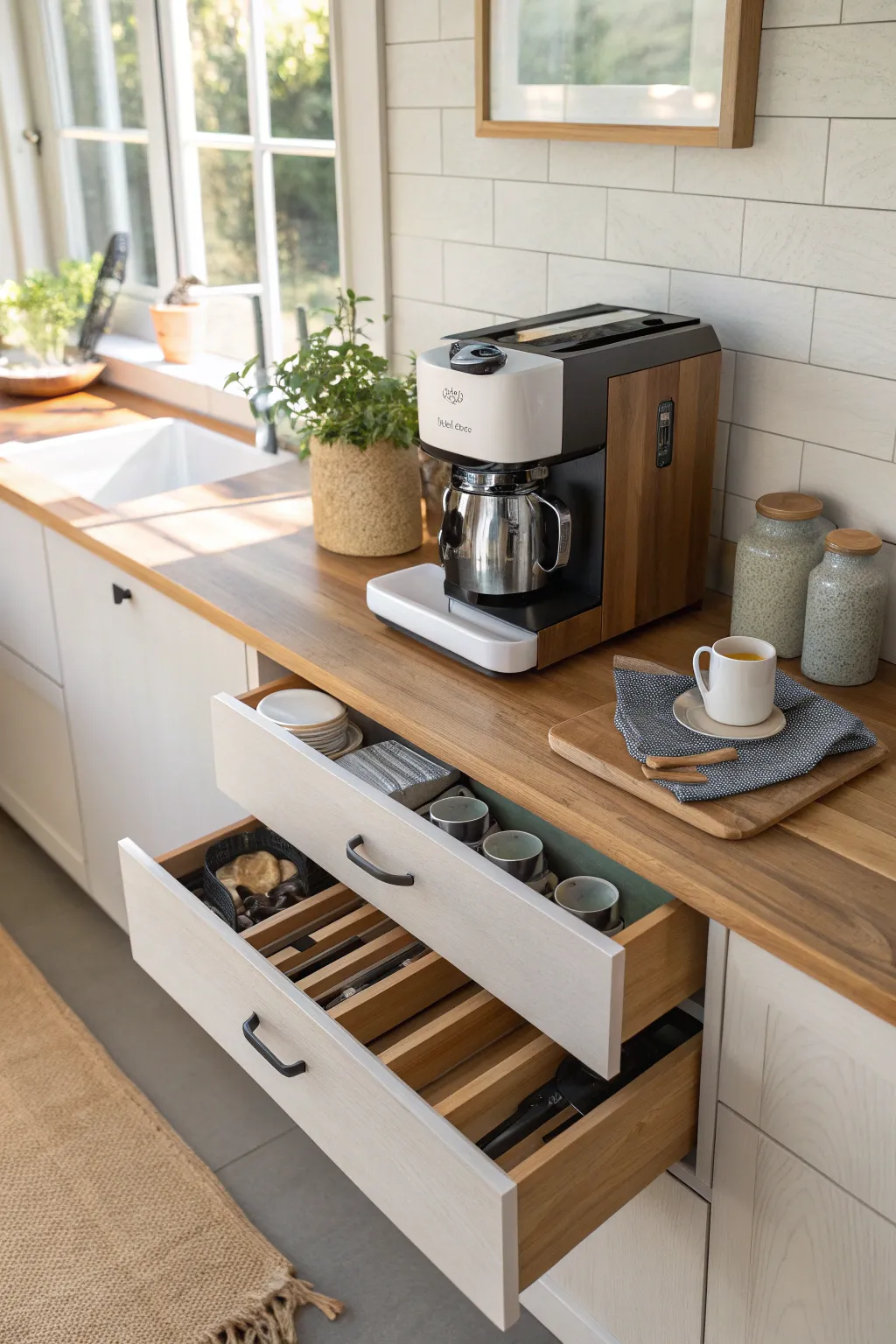 17+ Clever Coffee Bar with Storage Ideas