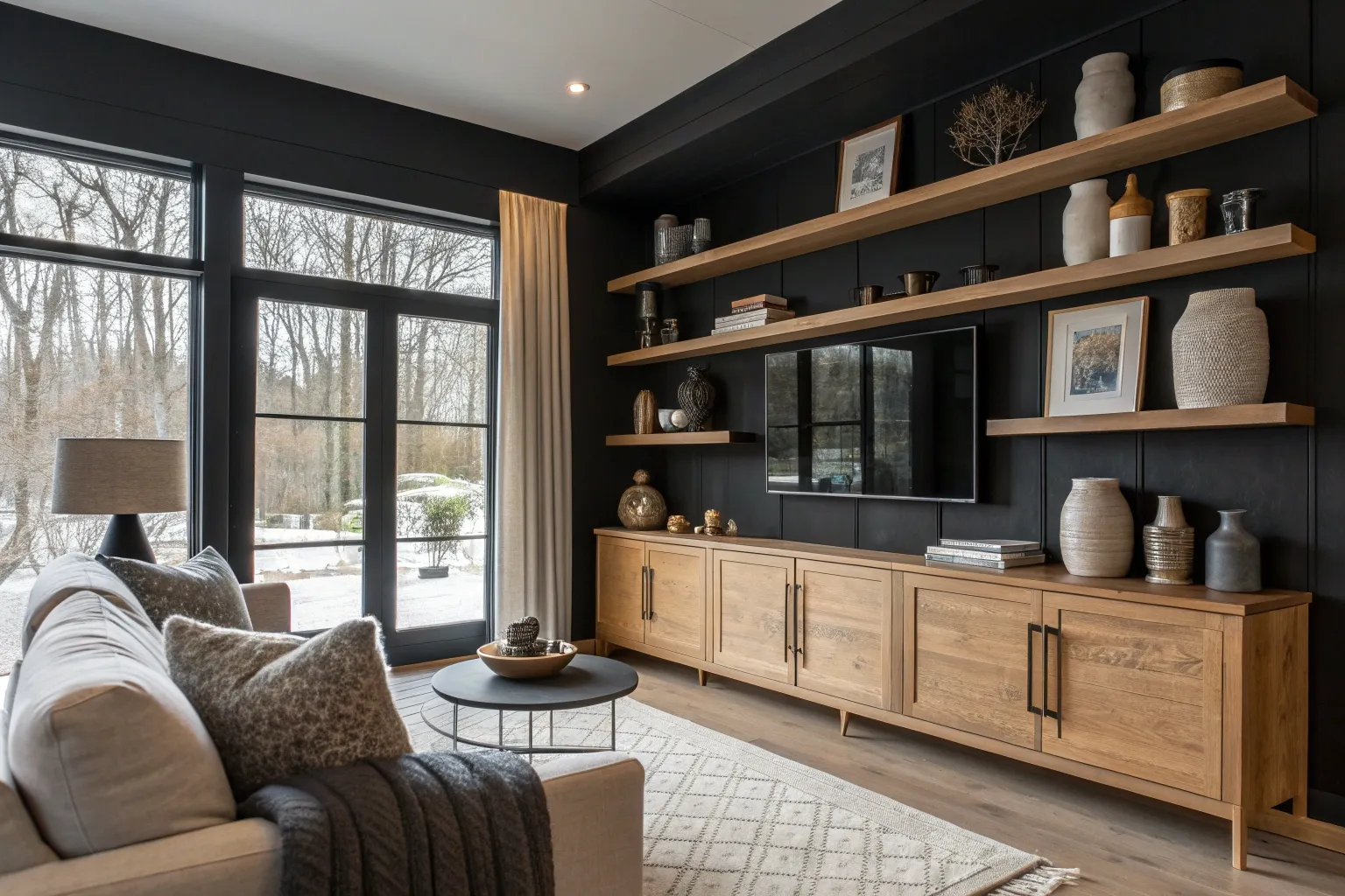 20+ Stylish Black and Wood Decorating Ideas