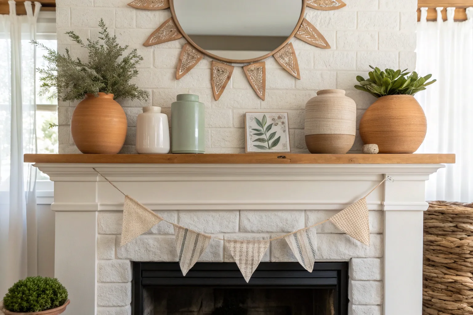 17+ Fresh Summer Fireplace Decor Ideas