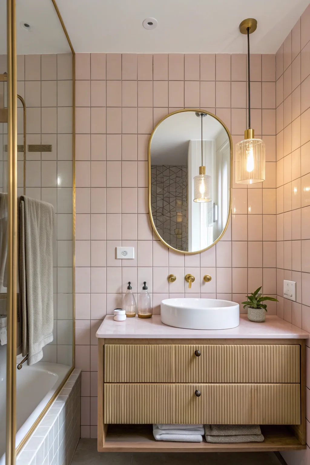 15+ Charming Old Pink Tile Bathroom Decor Ideas