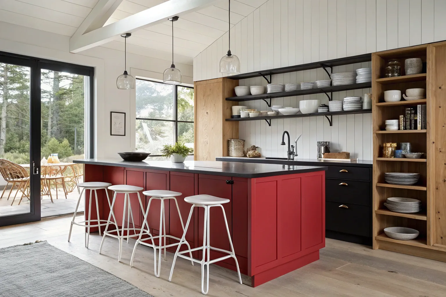 14+ Striking Red Black and White Kitchen Ideas