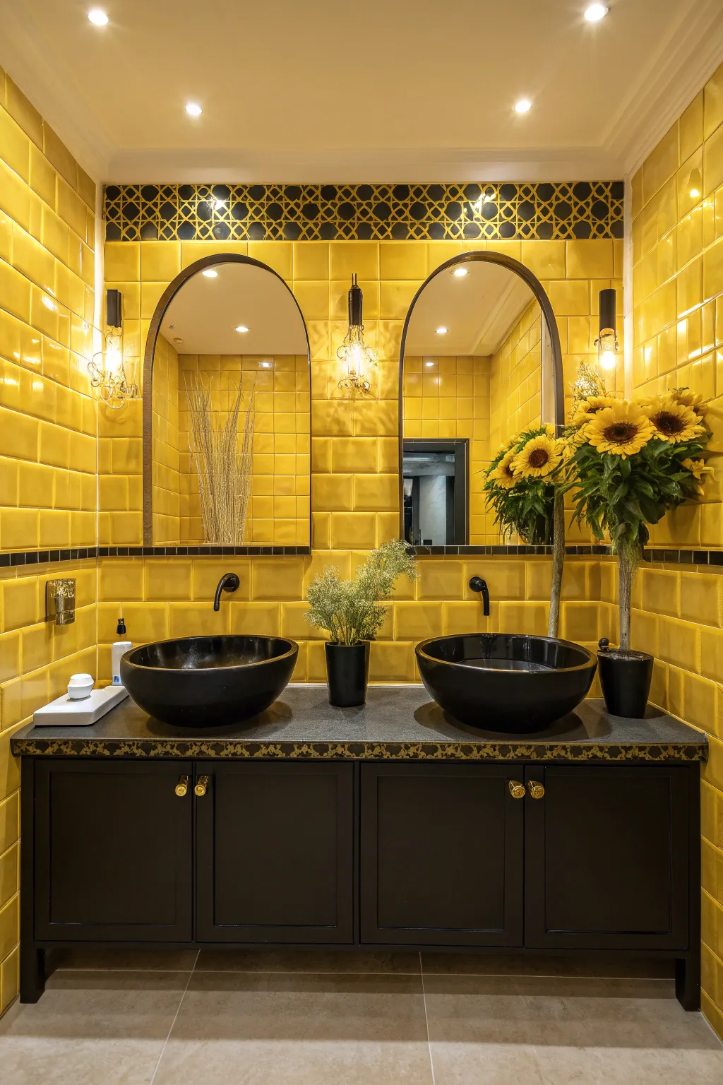 15+ Stunning Black and Yellow Bathroom Ideas